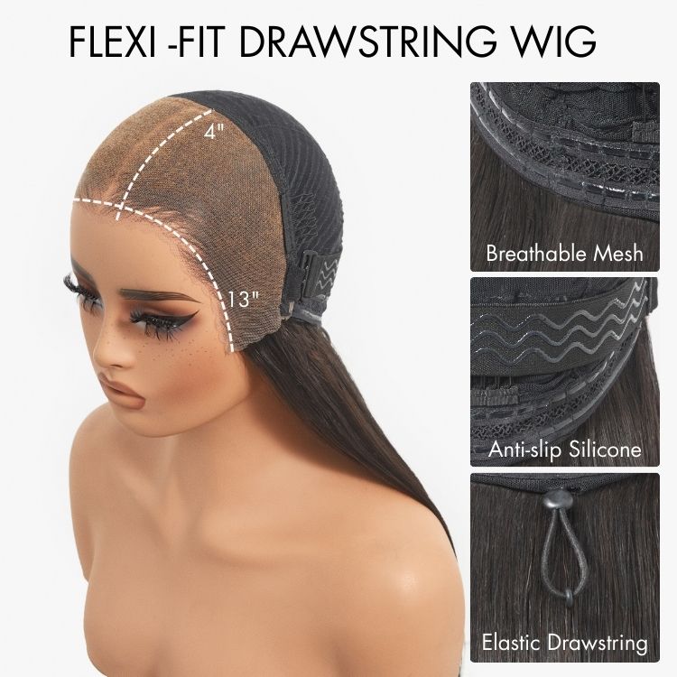 PreMax 250% Density Water Wave Glueless Flexi-Fit Drawstring 13x4 Frontal Lace Fluffy Curly High Density Wig Pre-Cut Lace
