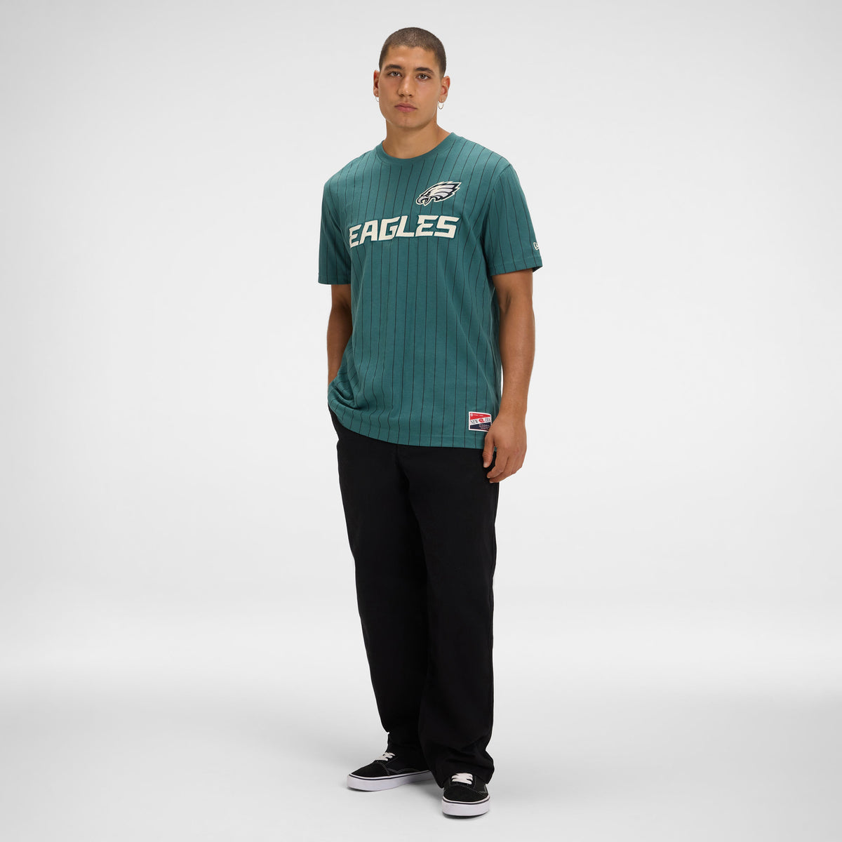 New England Patriots Throwback Retro Pinstripe T-Shirt