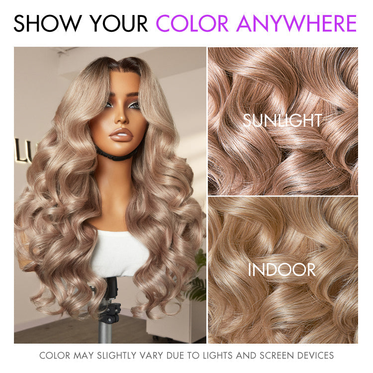 Ash Blonde Loose Body Wave 5x5 Closure Lace Glueless Wig Breathable Cap