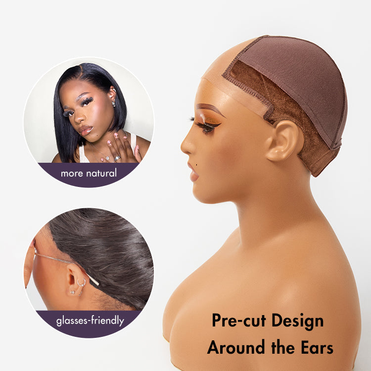 1pc Upgraded Natural Max Wig Cap 2.0 – Non-Slip Wig Gripper with Grip Band & Transparent Lace for Lace Front Wigs