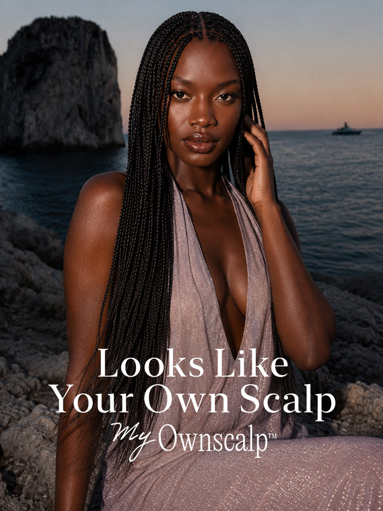 OwnScalp™ 613 Blonde / Natural Black Lightweight Salon-Like Braids with a Real Scalp Look Full HD Lace Knotless Box Braided Wig - US Only