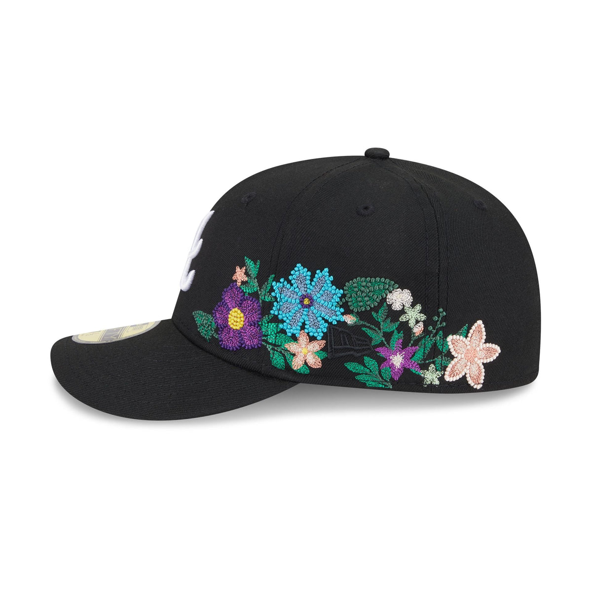 Atlanta Braves Tonal Florals Black 59FIFTY Fitted Hat
