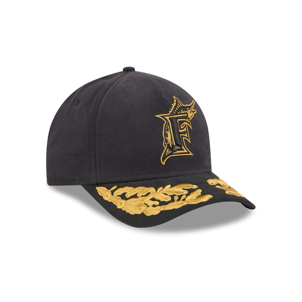 Alpha Industries x Miami Marlins Black 9FORTY M-Crown A-Frame Snapback Hat