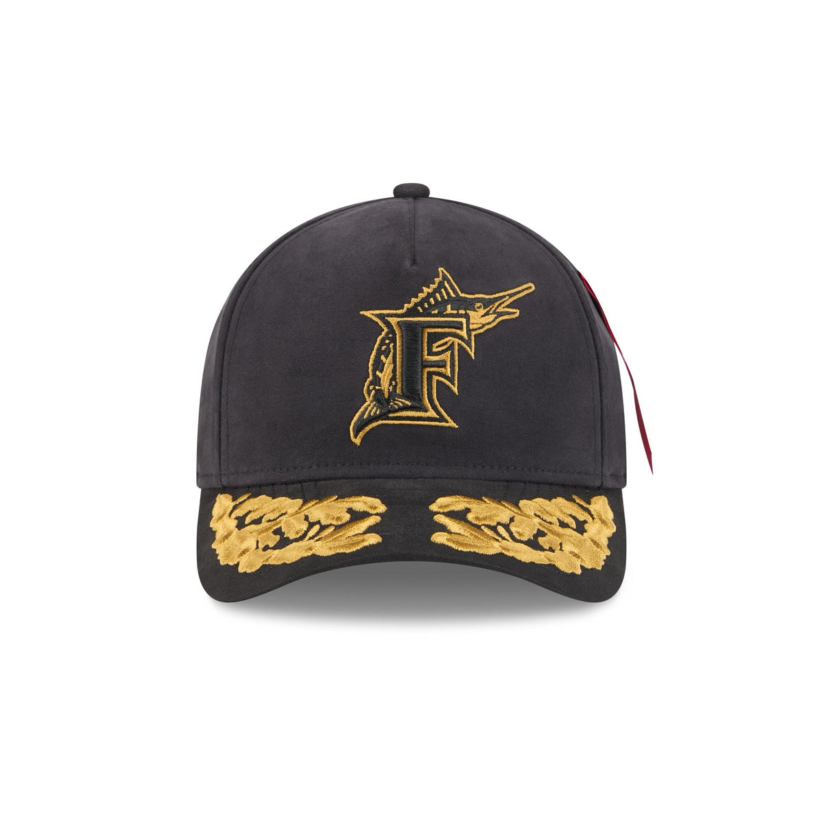 Alpha Industries x Miami Marlins Black 9FORTY M-Crown A-Frame Snapback Hat