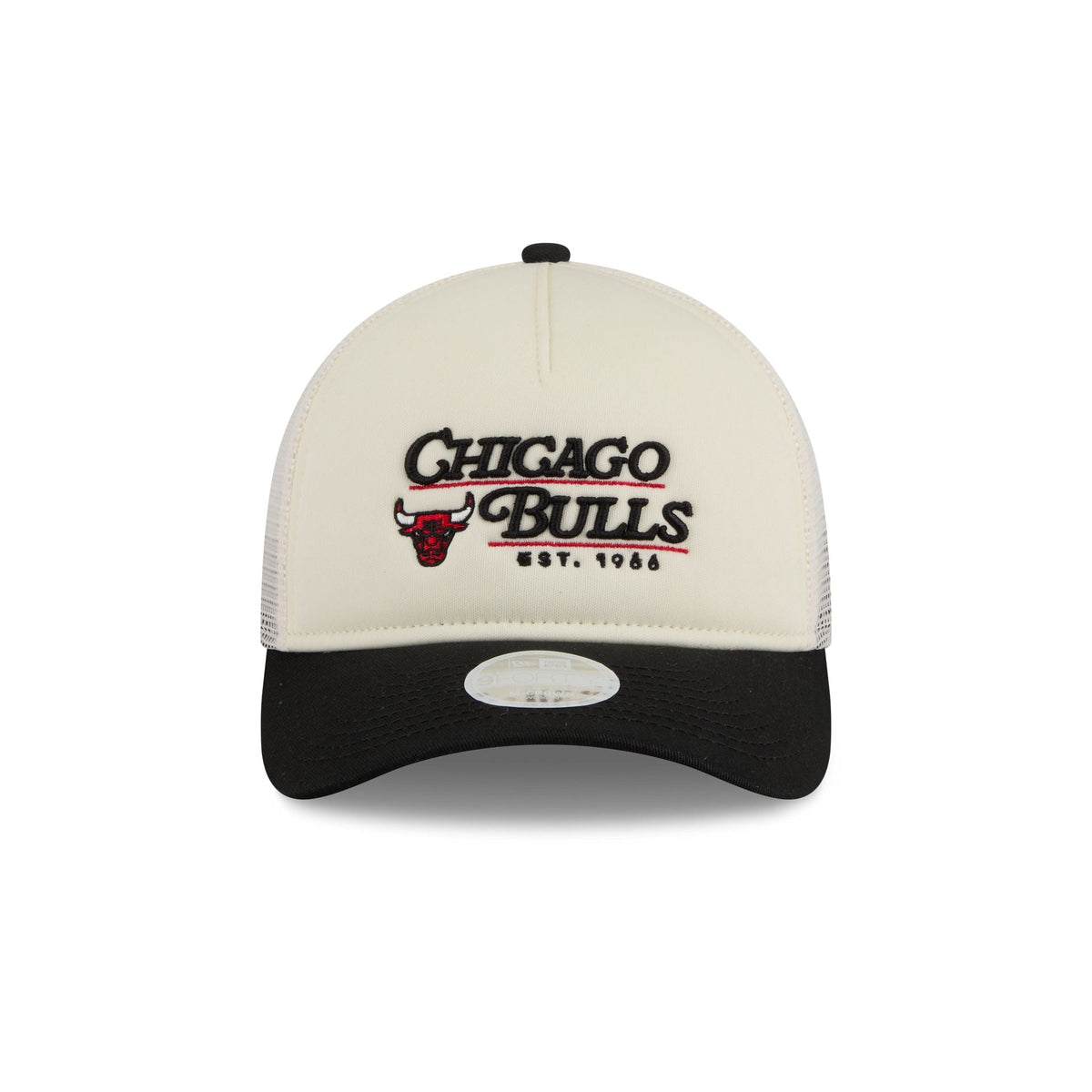 Chicago Bulls Retro Chrome Women's White 9FORTY M-Crown A-Frame Trucker Hat