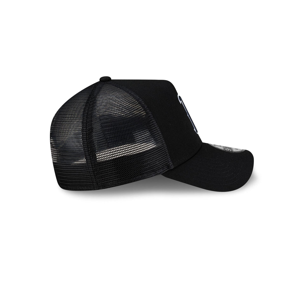 Boston Red Sox Side Script Black 9FORTY A-Frame Trucker Hat