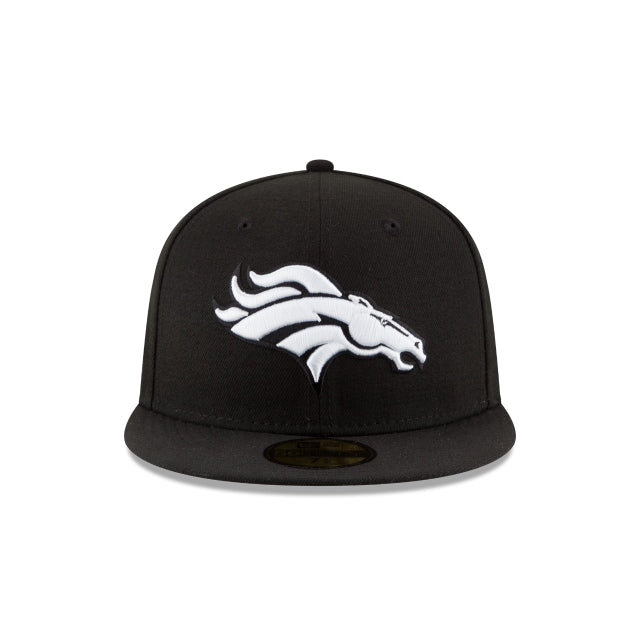 Denver Broncos Black & White 59FIFTY Fitted Hat